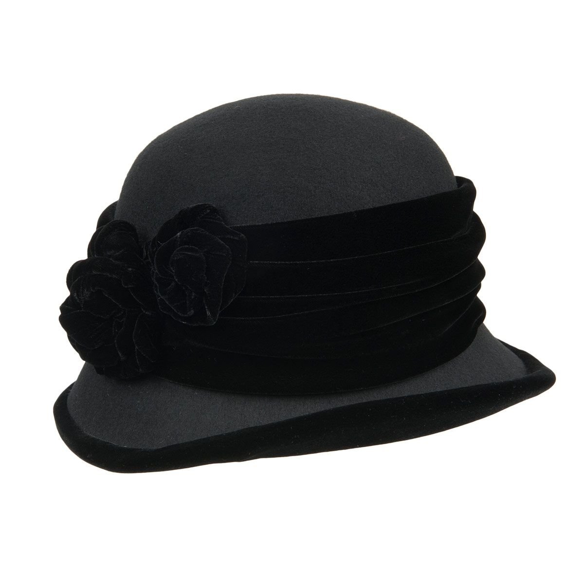 Cappello carnevale Bombetta Velluto Nero 20755