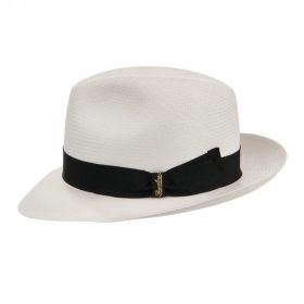 Cappello Panama firmato Borsalino con fascia elegante Cappello Panama firmato Borsalino con fascia elegante