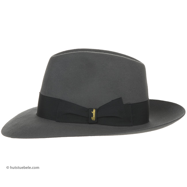 cappello classico Fedora Borsalino a tesa larga in feltro di lapin