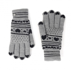 Guanto da donna con stelle e cuori di neve Guanto da donna con stelle e cuori di neve