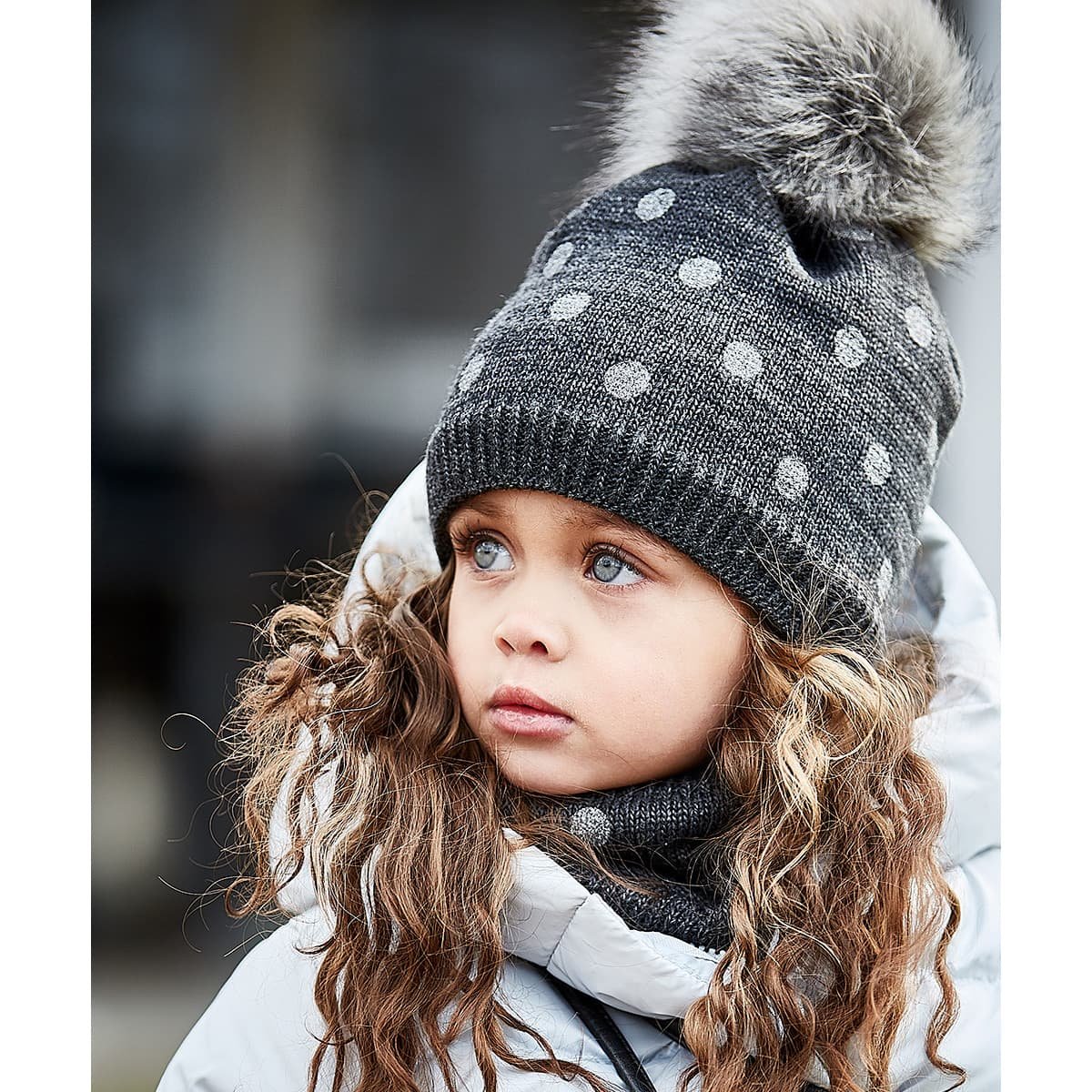 MAXIMO  Mini Girl cuffia da bambina con glitter pompon in finta pelliccia  --> cappelleria Hutstuebele - cappelli e berr